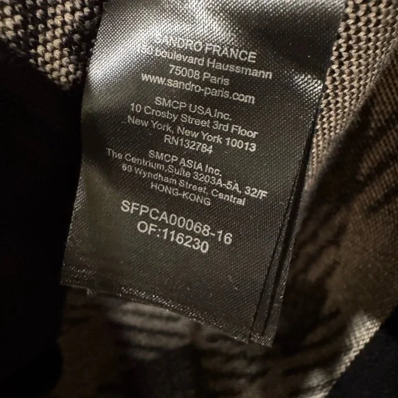 Sandro Black and Cream Checkered Blazer - Picture 8 of 9